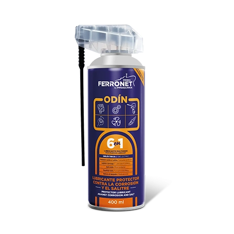 ODIN lubricante multiusos contra la corrosión y el salitre para motores, mecanismos y piezas metálicas. Especial para naútica.